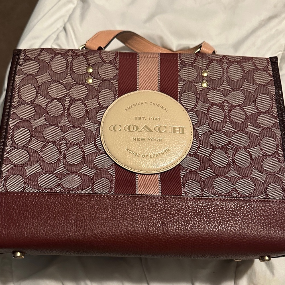 Coach Maroon and Blush Tote